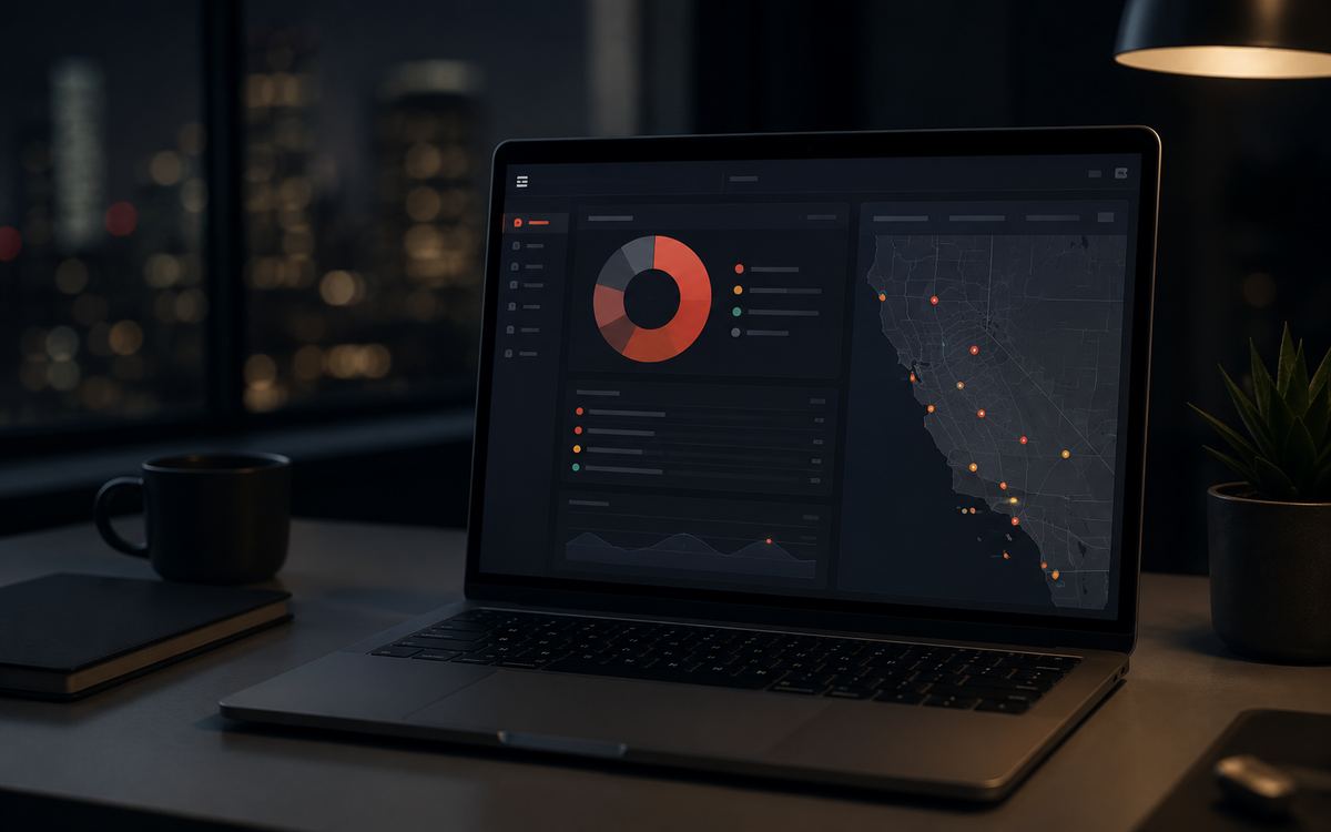 Exposure Watch console on a laptop at night